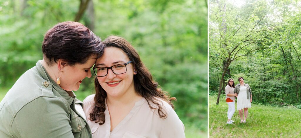 Veronica and Cassie Engagement Session at Northwoods Park Morton, IL.